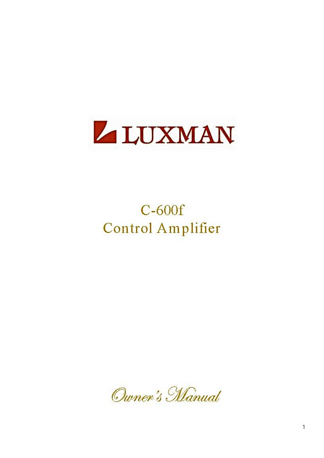 Luxman C-600-F Owners Manual