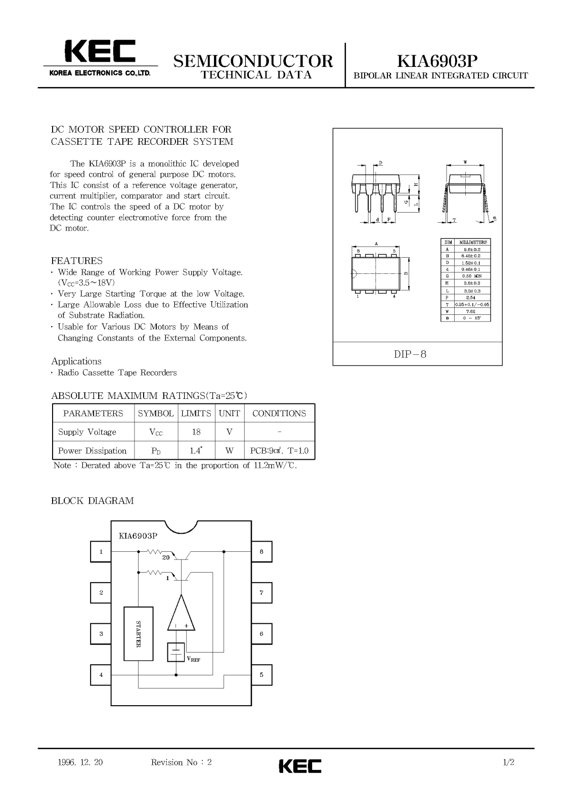 KEC KIA6903P Datasheet