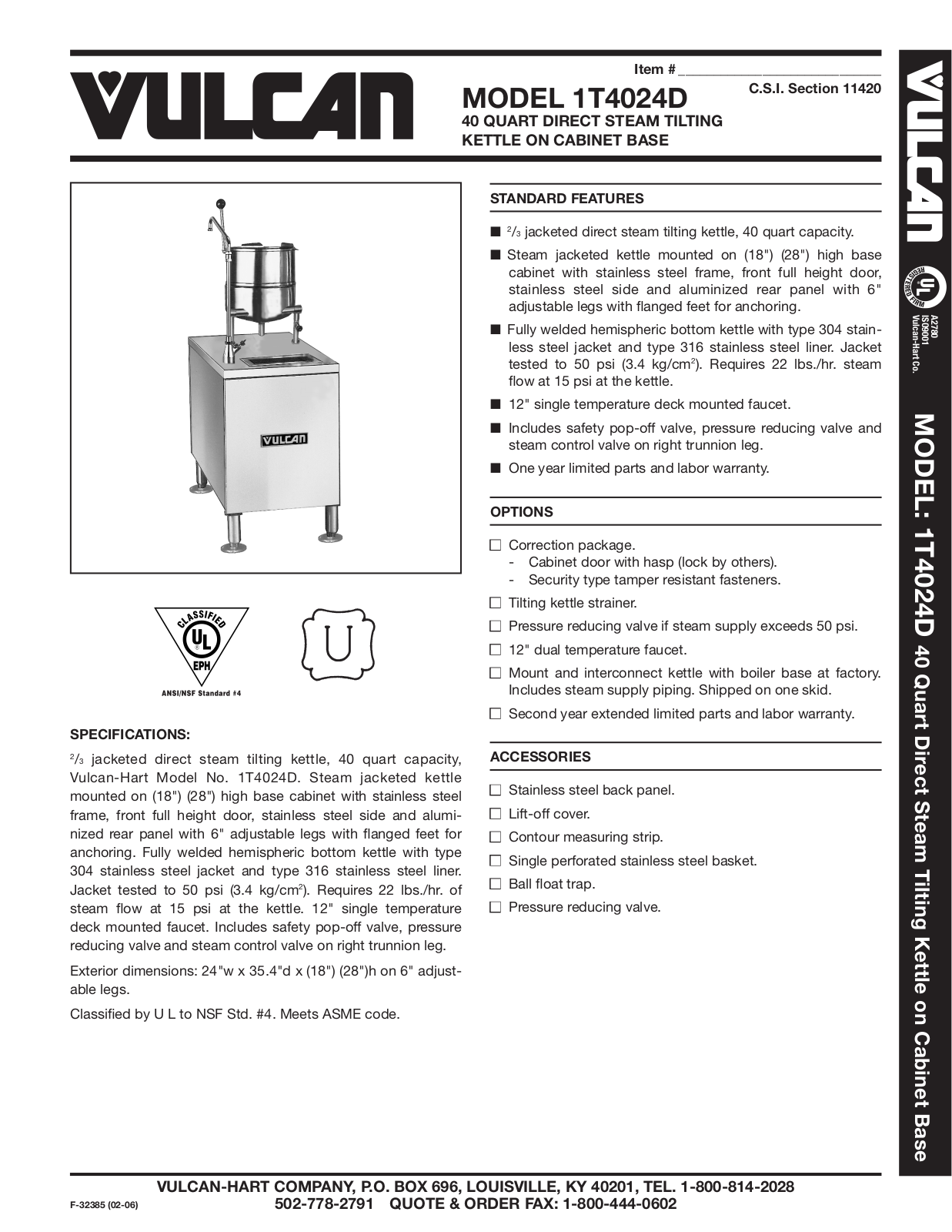 Vulcan 1T4024D User Manual