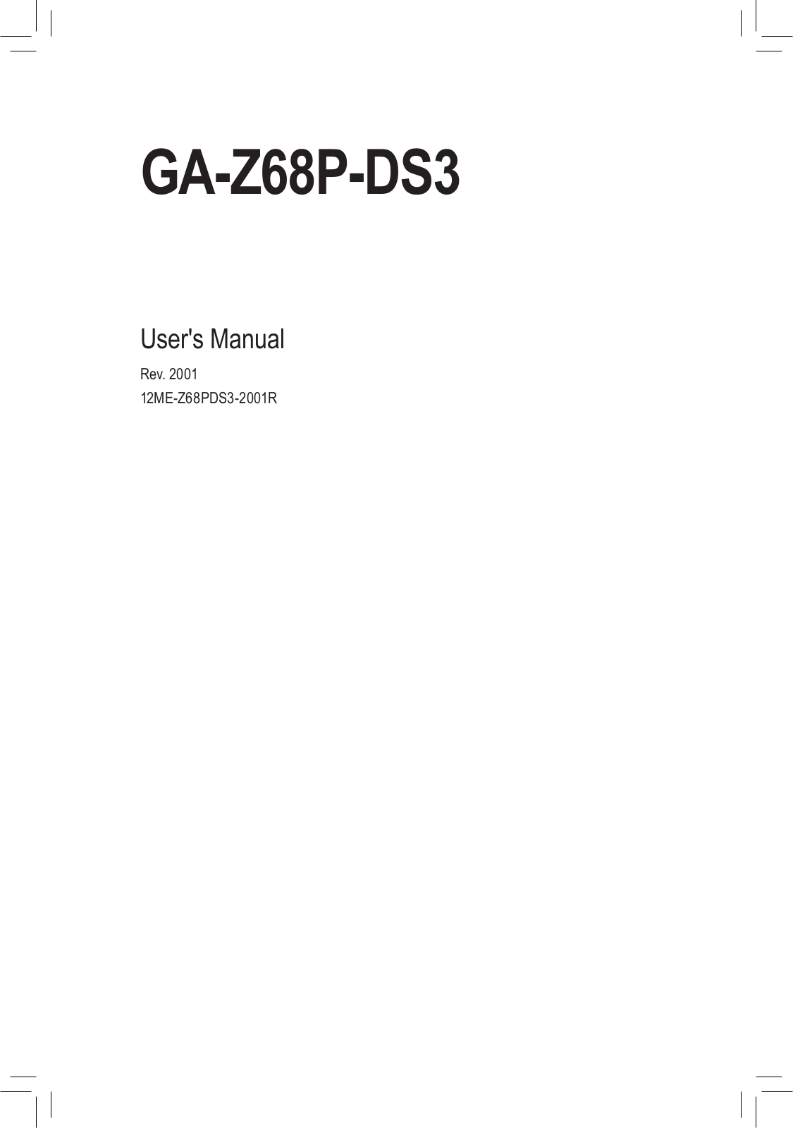 GIGABYTE GA-Z68P-DS3 User Guide