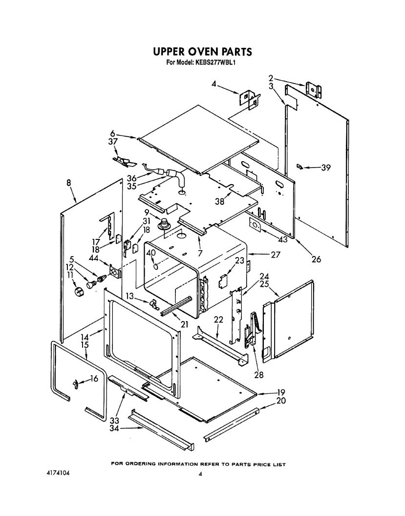 KitchenAid KEBS277WWH1 Parts List