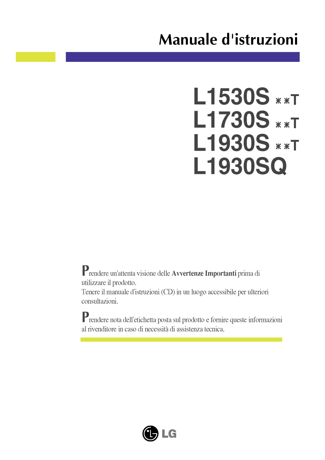 Lg l1730s, l1930s, s1930sq User Manual