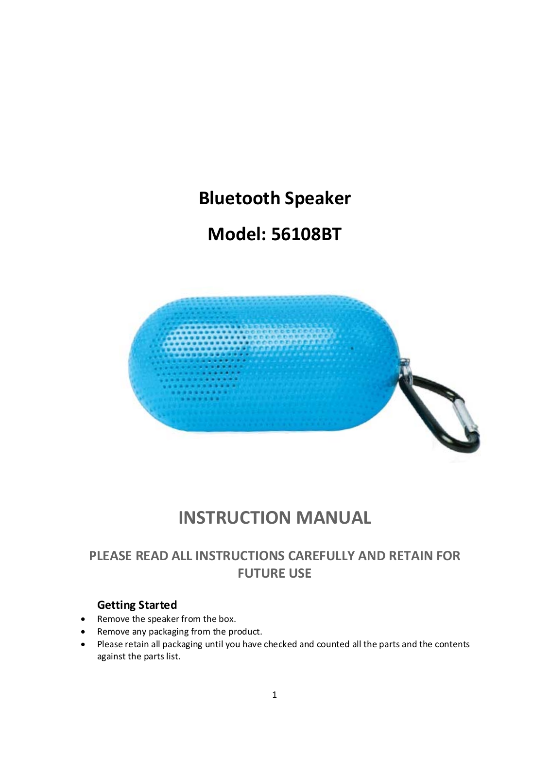 TEKSUN TECHNOLOGY 56108BT Users manual