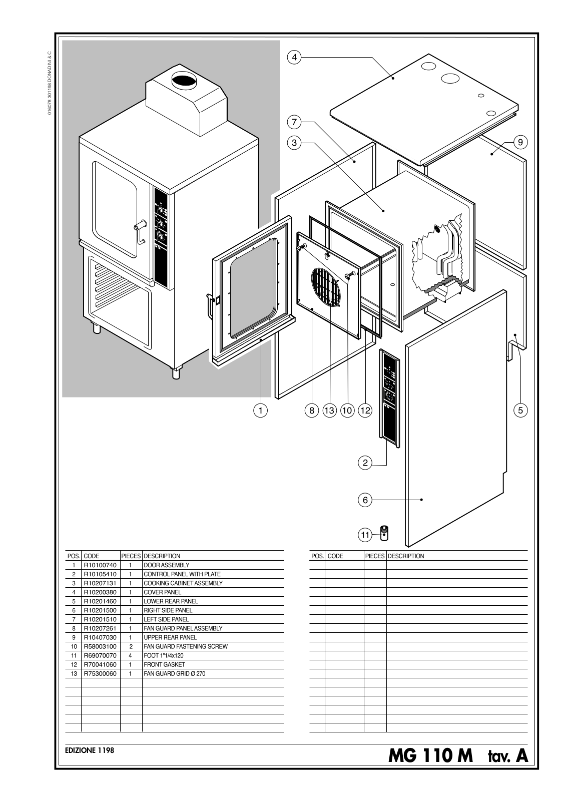 Cleveland CCG-110M Parts List