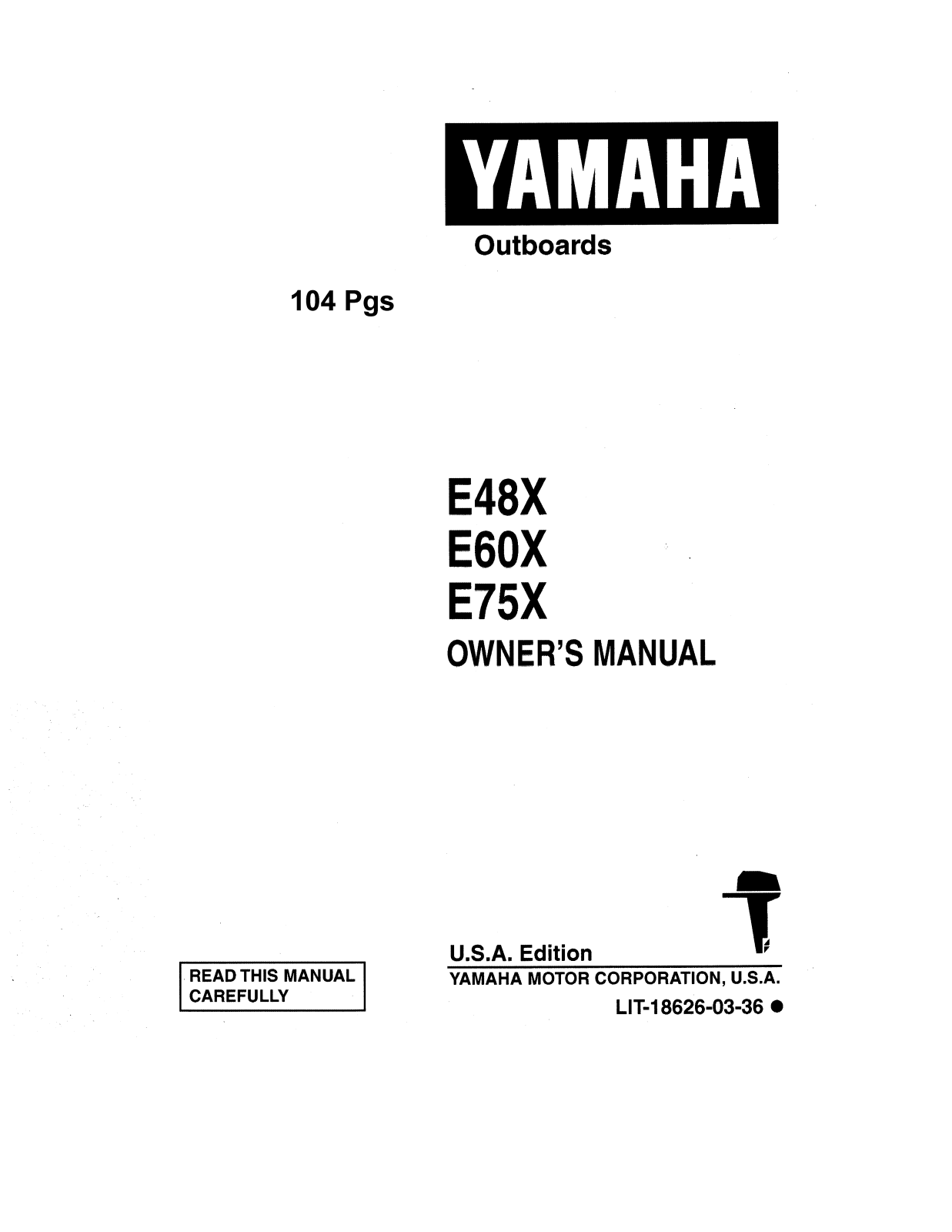 Yamaha E48X, E60X, E75X Owner's Manual