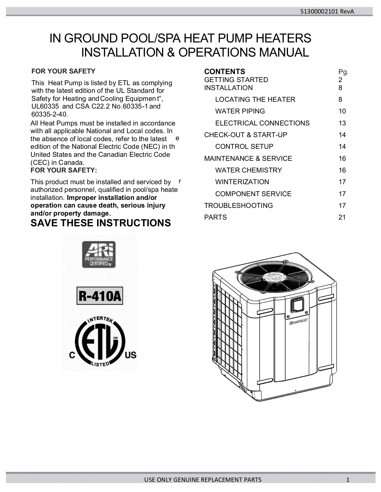 HeatPro HP50951T User Manual