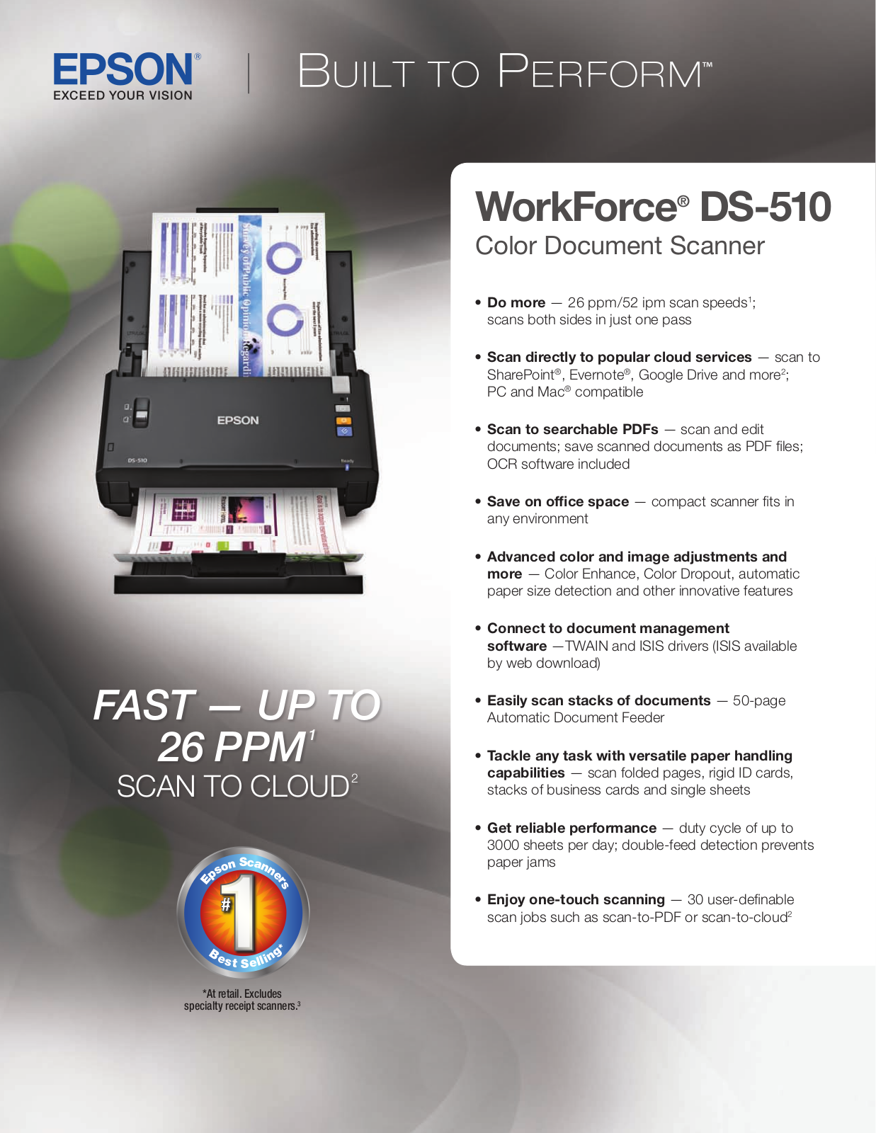 Epson WorkForce DS-510 Color Product Specifications