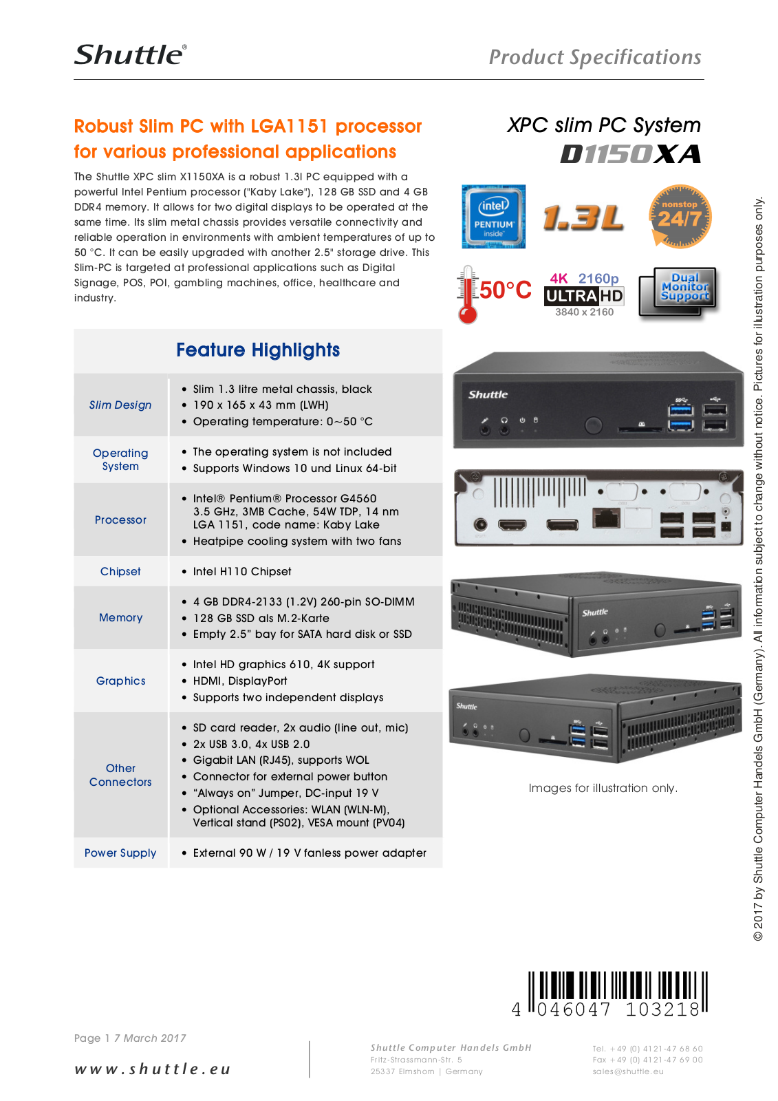 Shuttle D1150XA User Manual