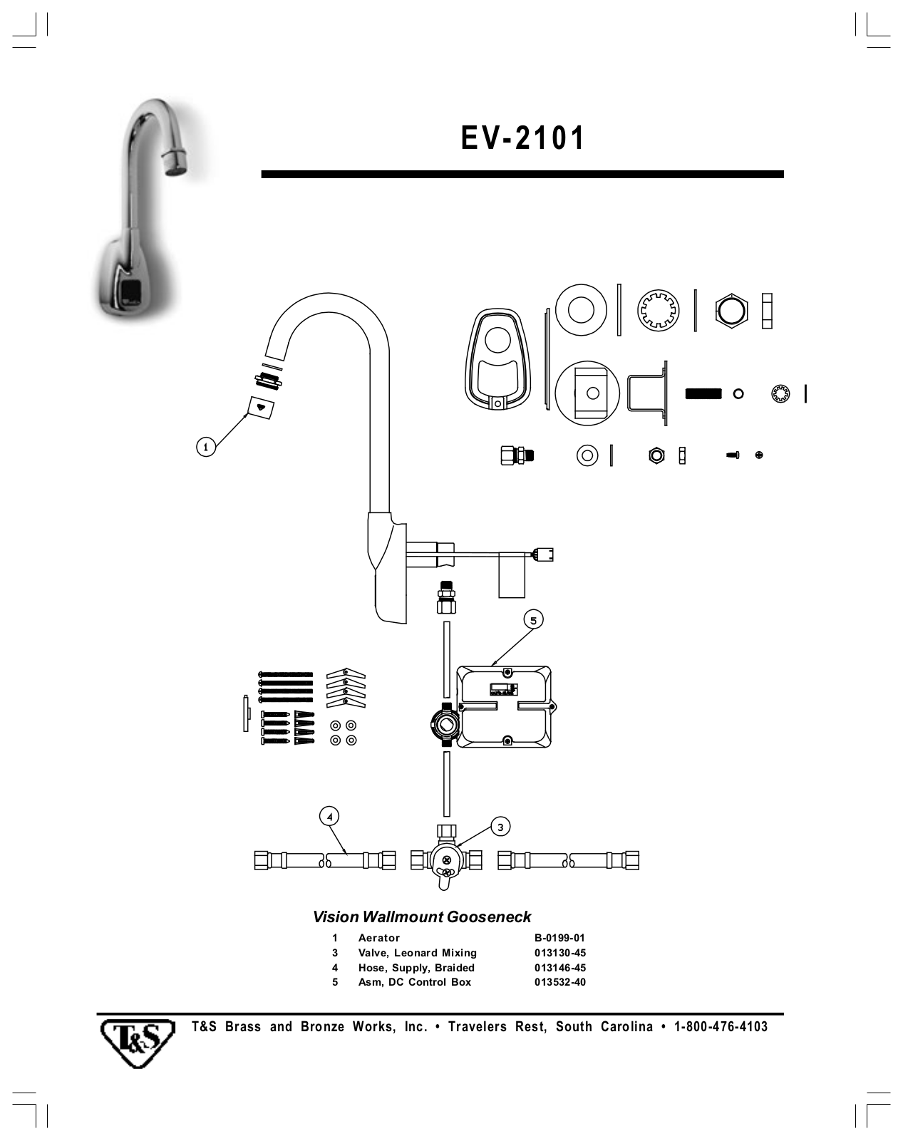 T&S Brass EV-2101 Parts List