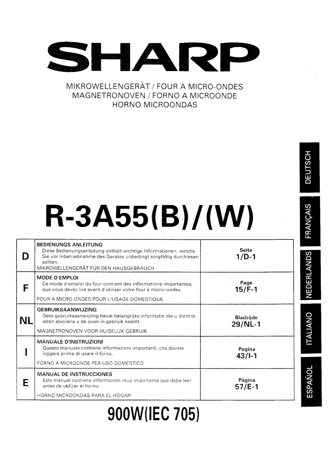 Sharp R-3A55 User Manual