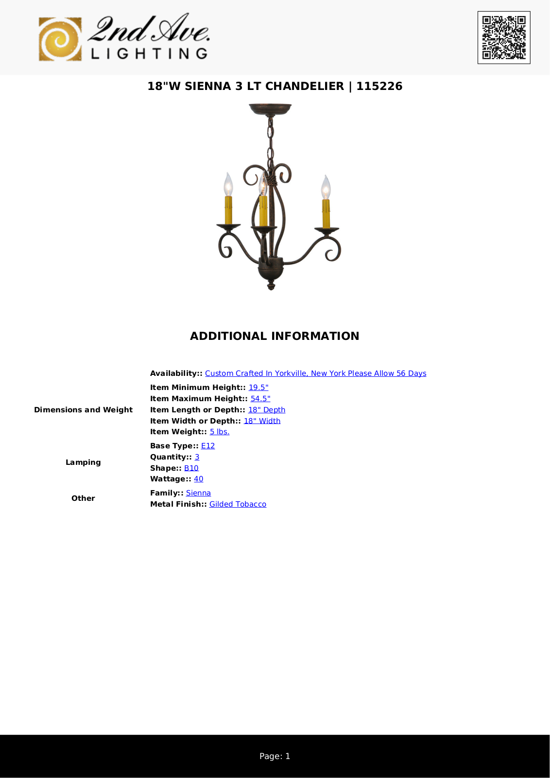 2nd Ave Design W008324477 Specifications - ManualMachine.com