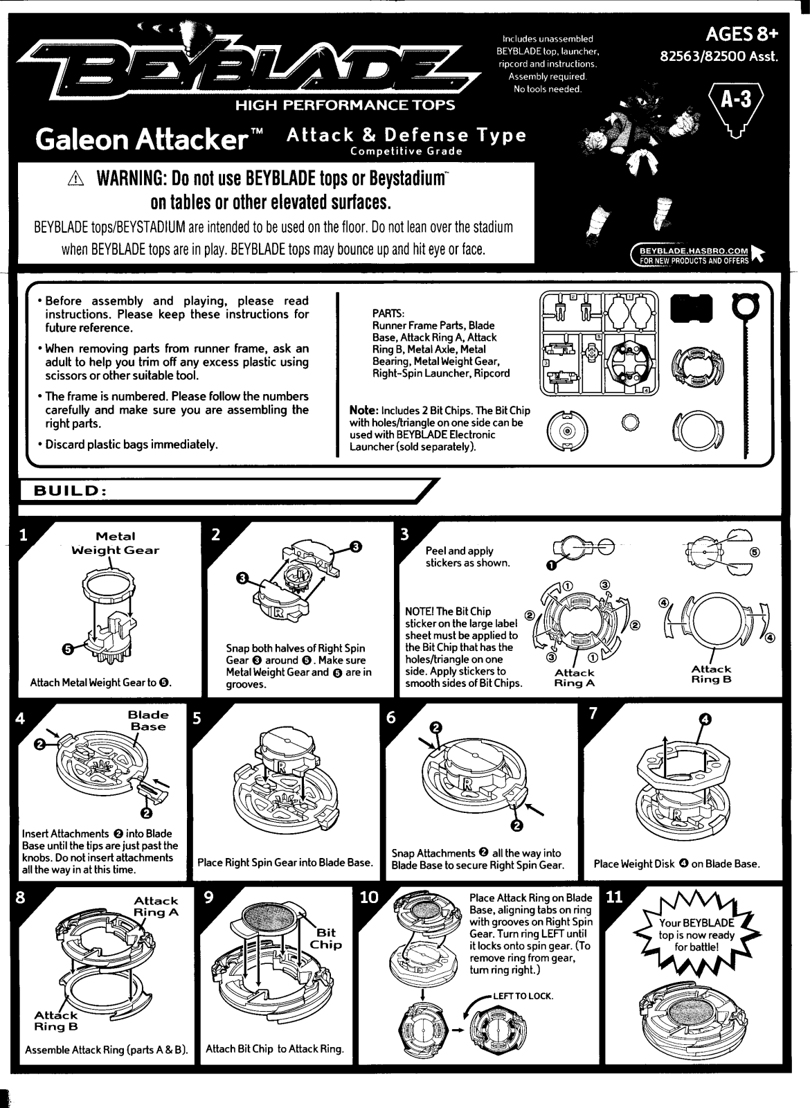 HASBRO Beyblade Galeon Attacker User Manual