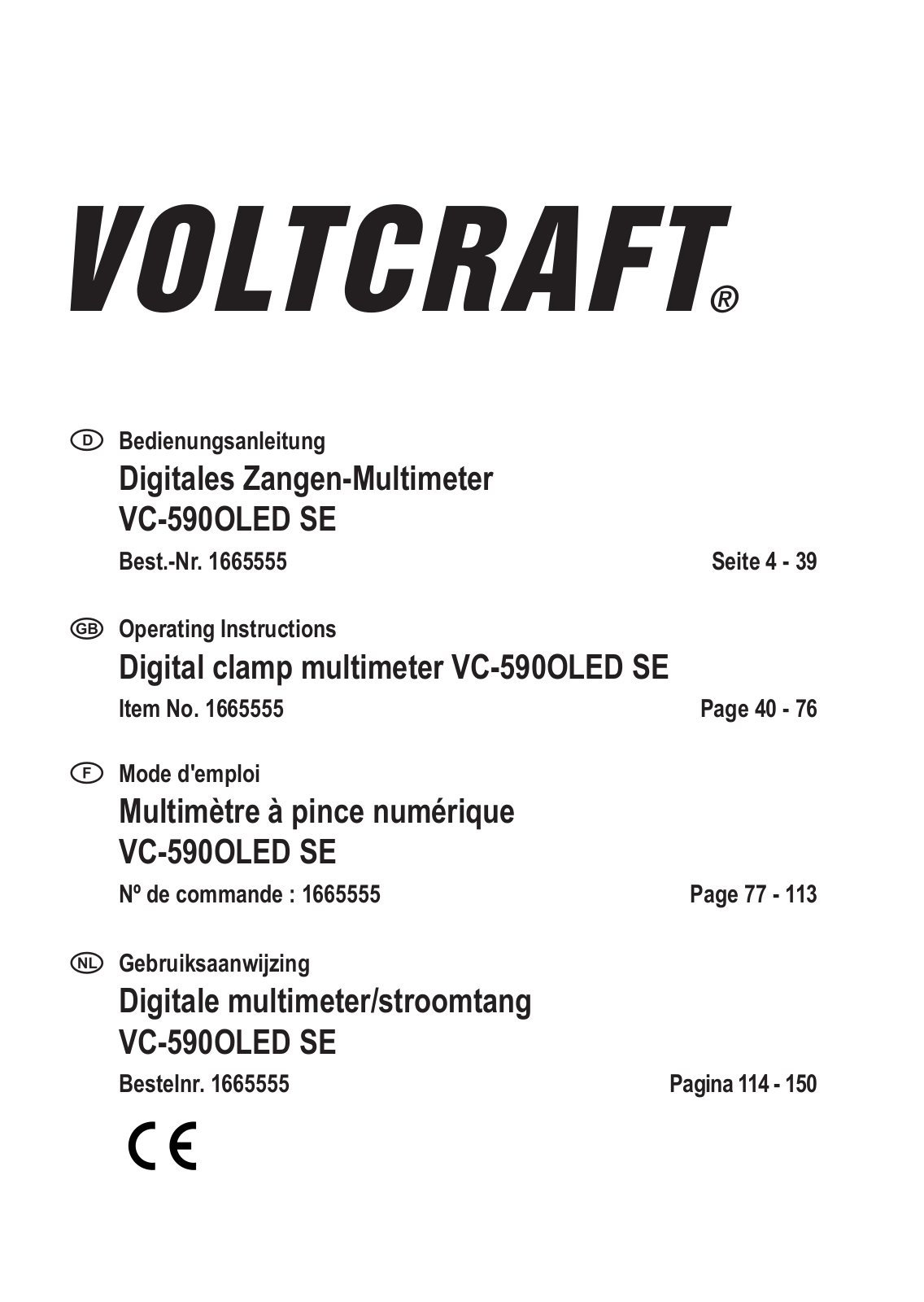 VOLTCRAFT VC-590OLED SE Operation Manual