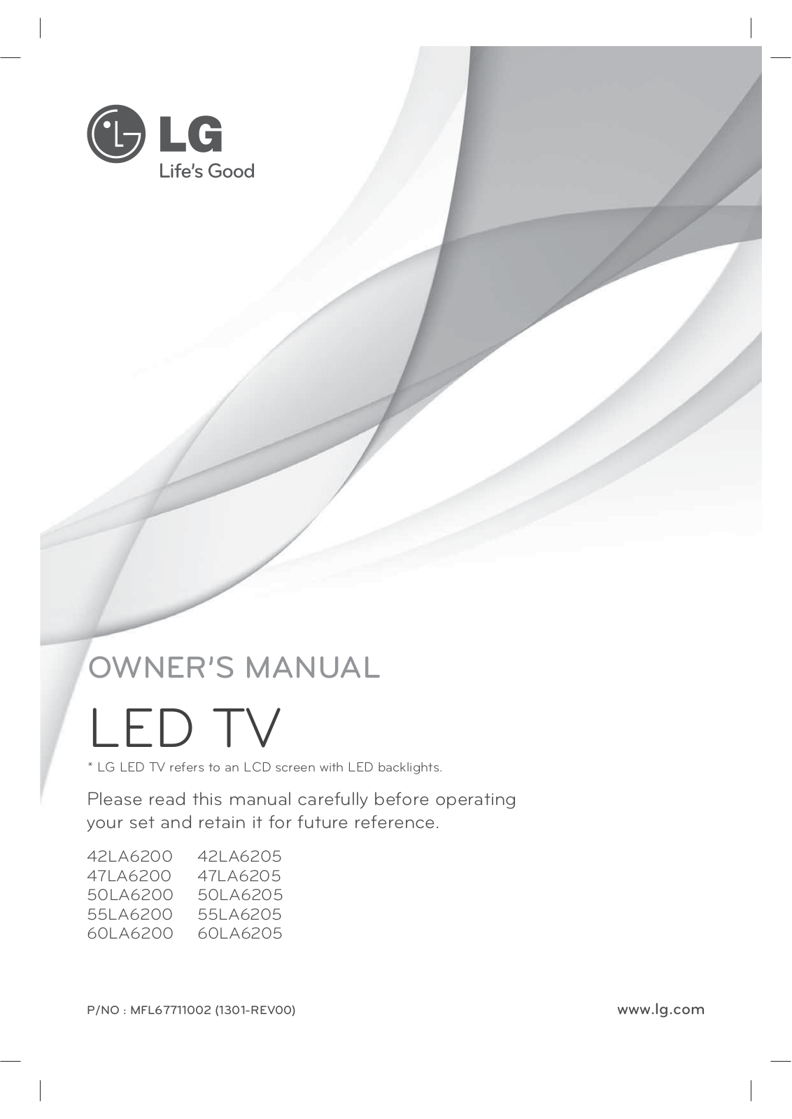 LG 42LA6205UA, 47LA6205UA, 60LA6205UA Users manual