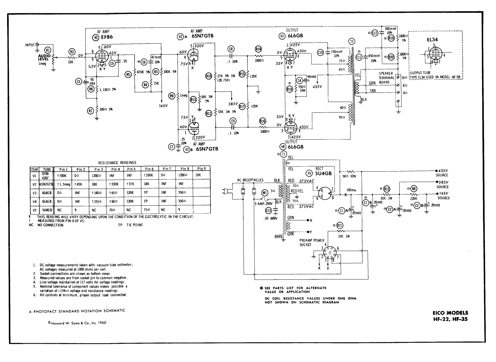 Eico hf22, hf35s schematic