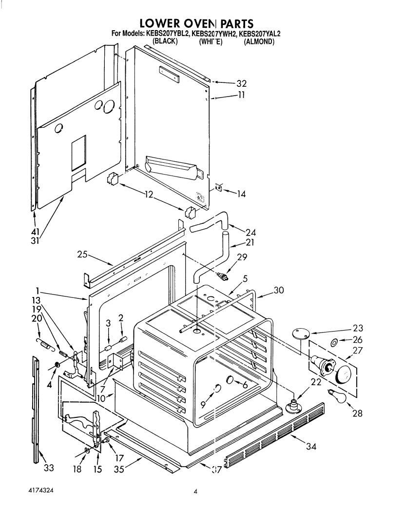 KitchenAid KEBS207YWH2 Parts List