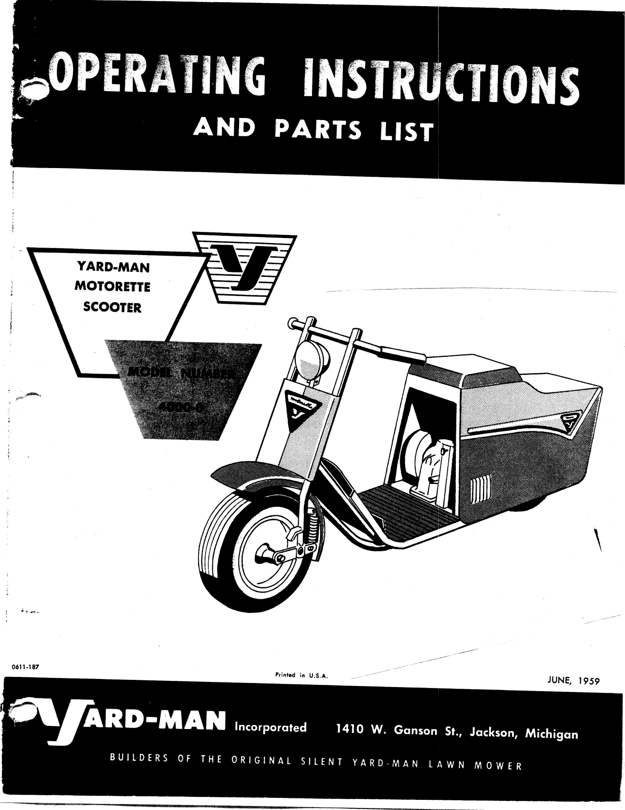 Yard-man 4000-0 owners manual