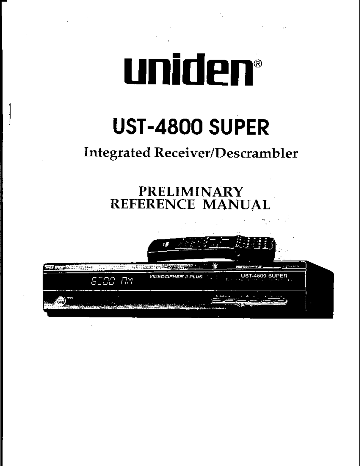 Uniden UST4800 User Manual