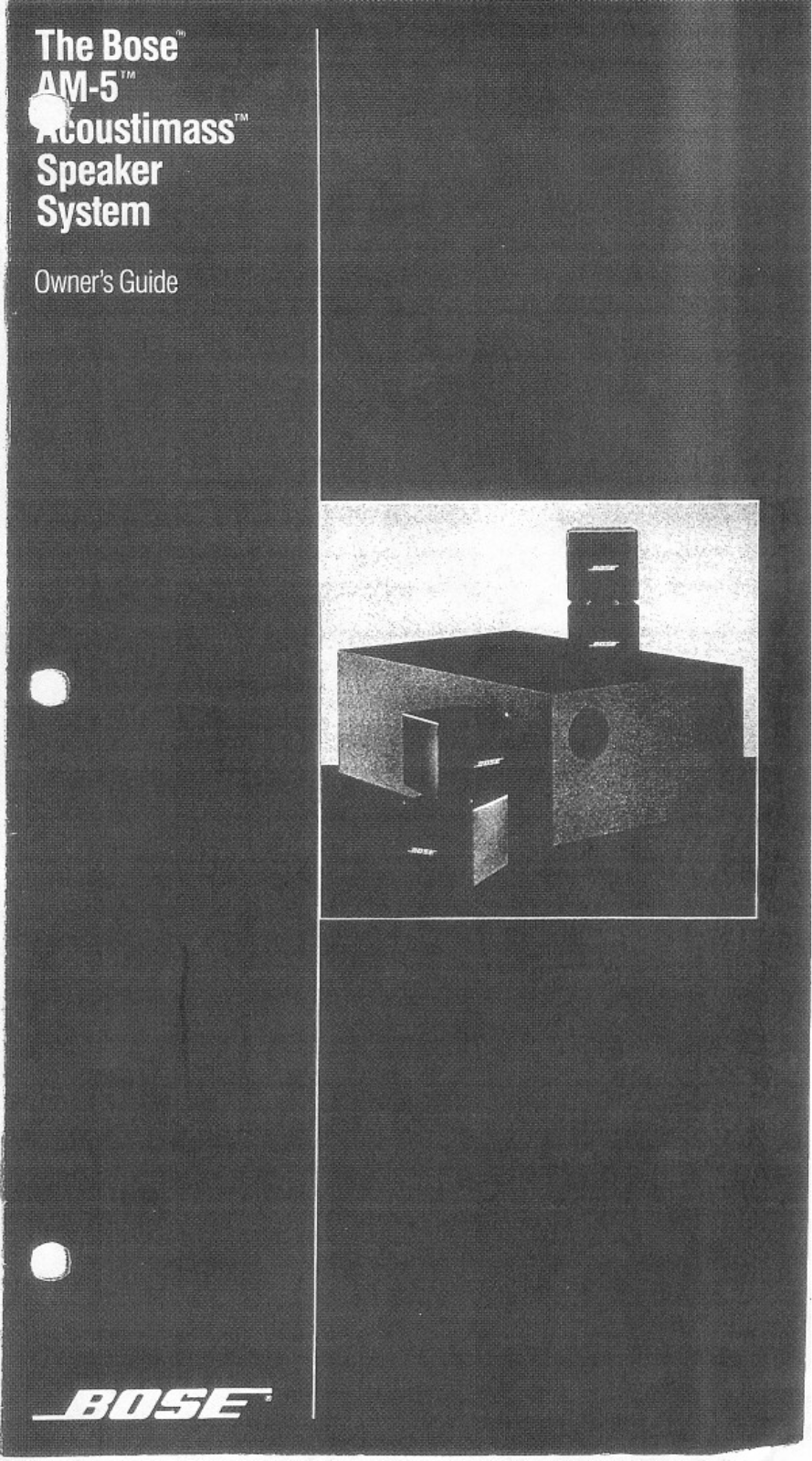 Bose Acoustimass-AM5 Owners Guide