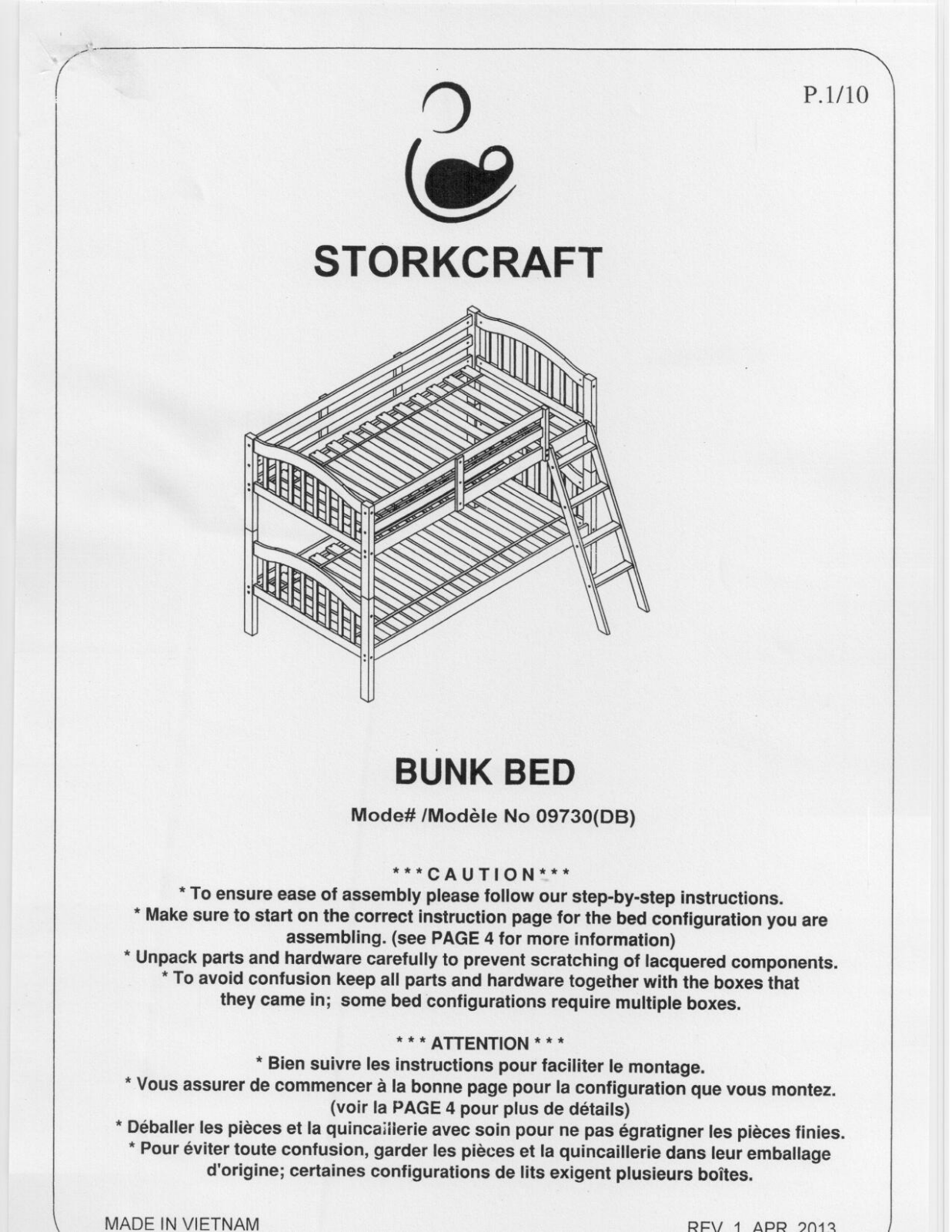 Stork Craft 09730, 09730DB User Manual - ManualMachine.com