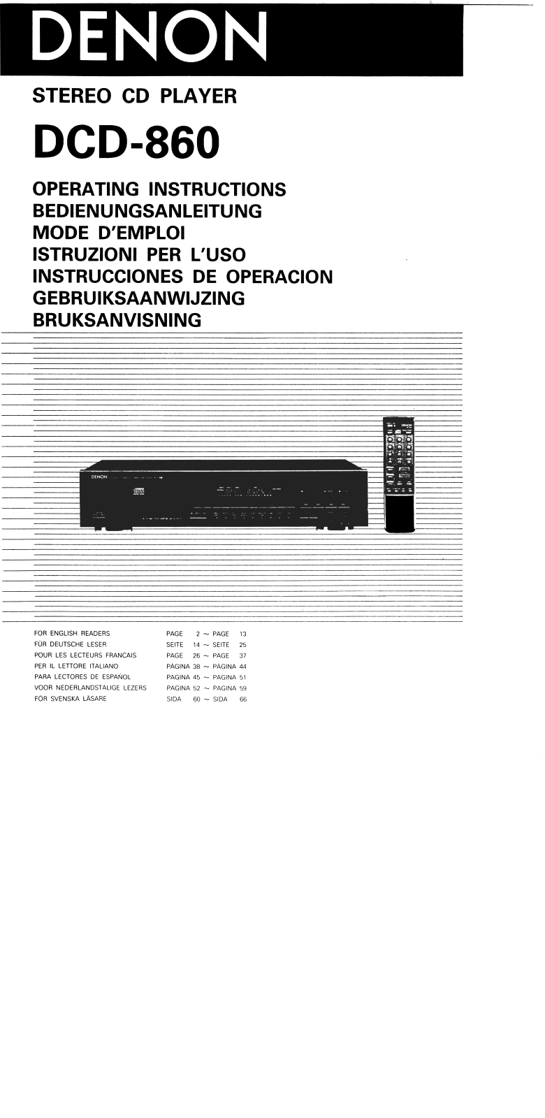 Denon DCD-860 Owner's Manual