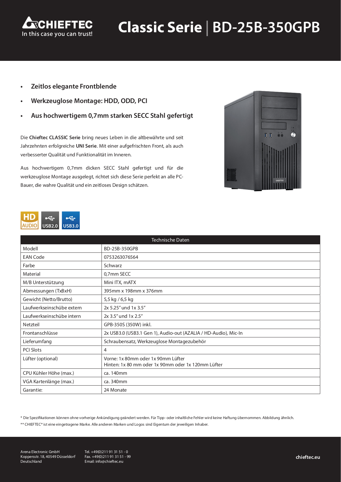 Chieftec BD-25B-350GPB User Manual