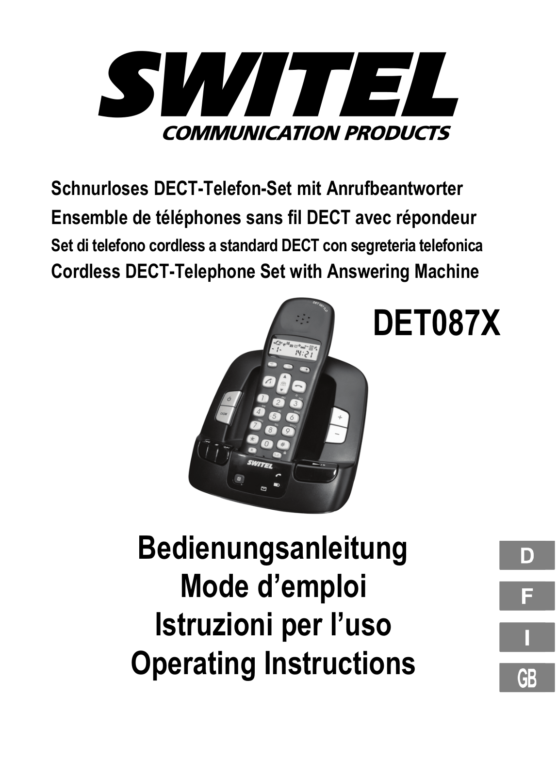 SWITEL DET087X User Manual