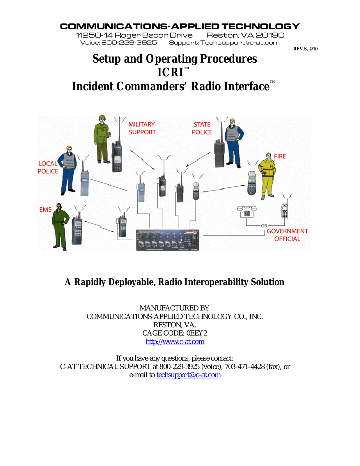 COMMUNICATIONS-APPLIED TECHNOLOGY ICRI, Incident Commanders Radio Interface Setup And Operating Procedures - ManualMachine.com