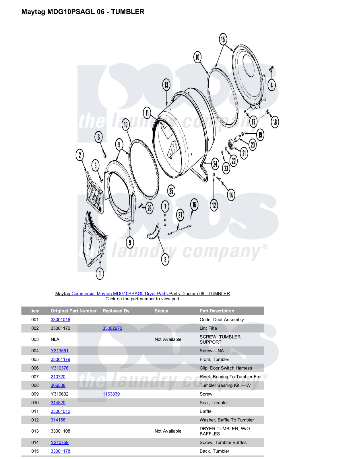 Maytag MDG10PSAGL Parts Diagram