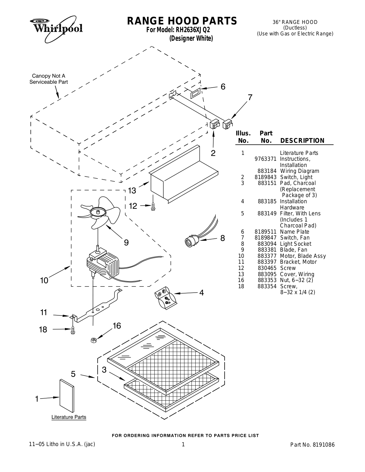 Whirlpool RH2636XJQ2 User Manual