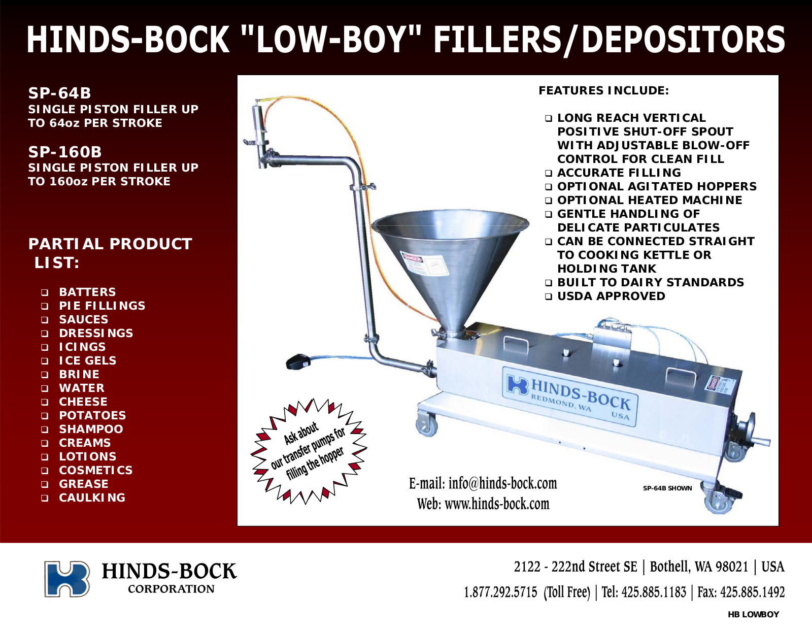 Hinds-Bock SP-160B User Manual