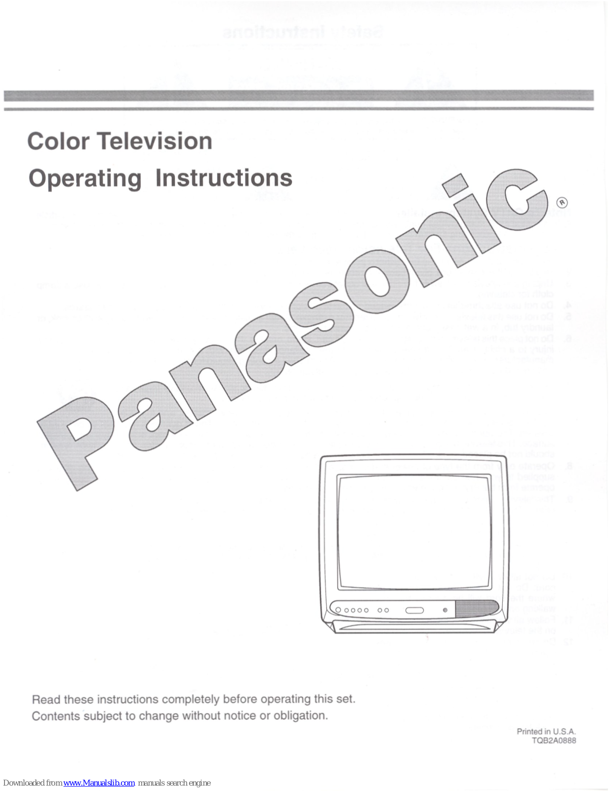 Panasonic CT-13R13, CT-13R12, CT13R12T - 13