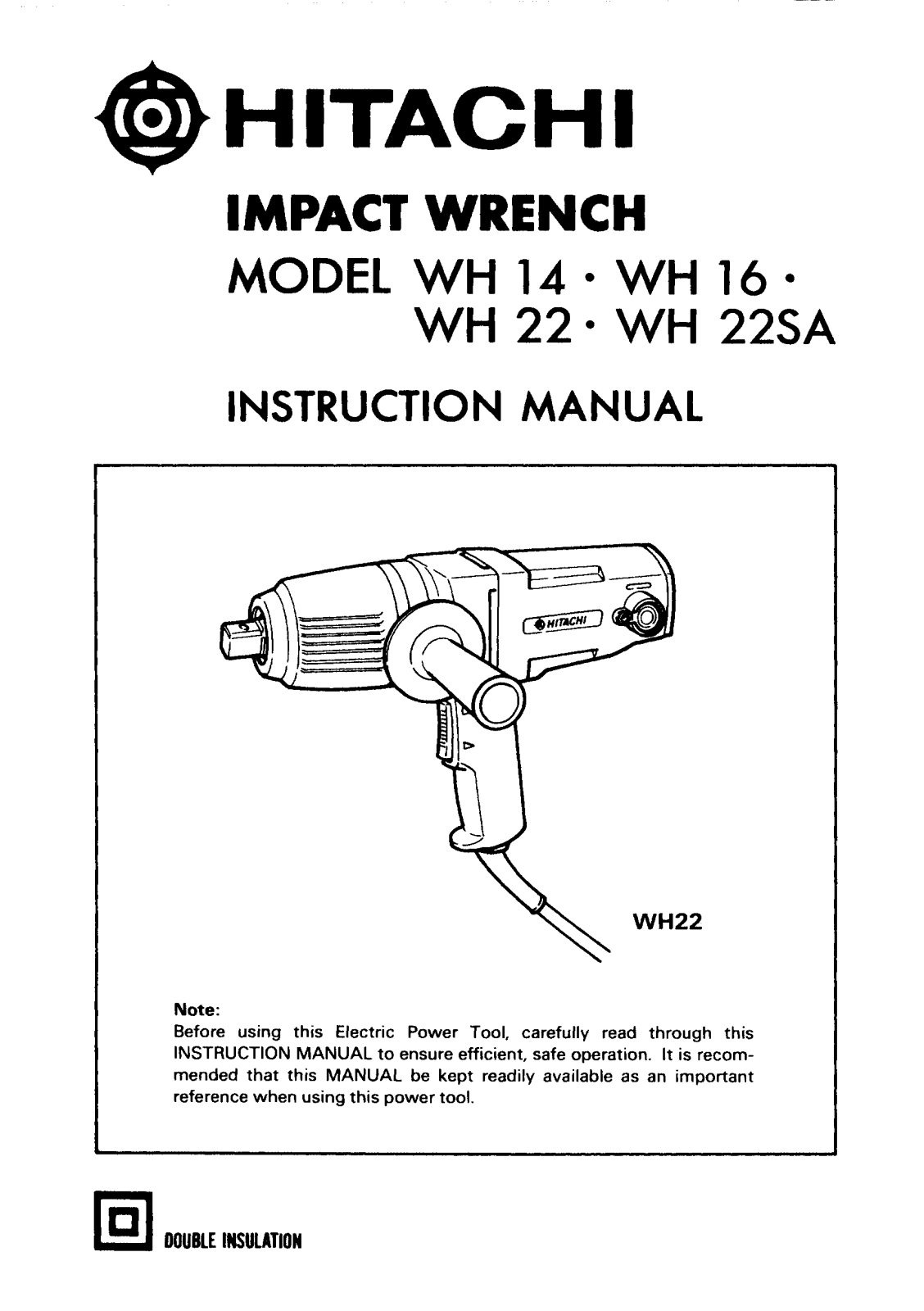 Hitachi WH14, WH22SA User Manual