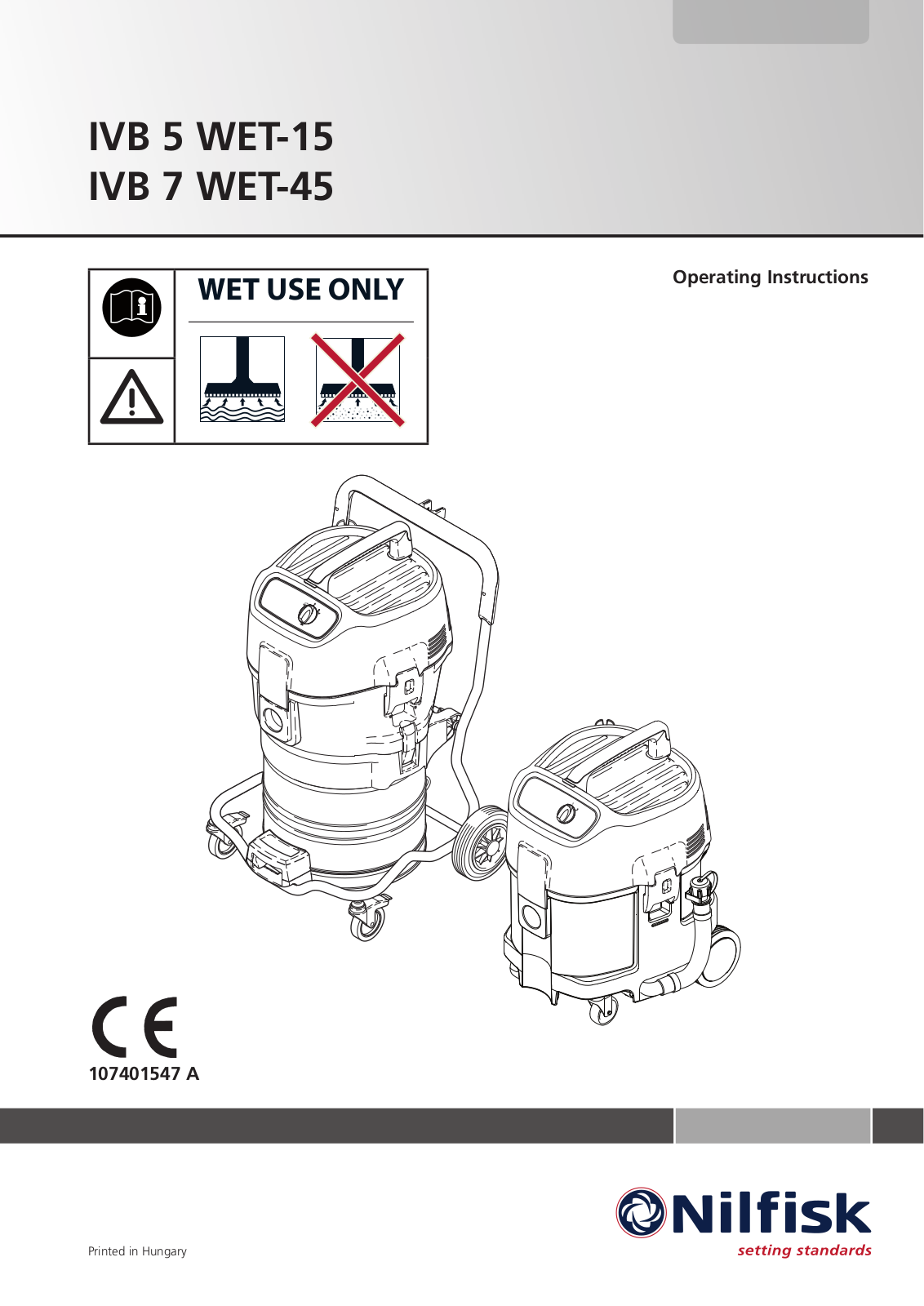 Nilfisk IVB 7 WET-45, IVB 5 WET-15 User Manual