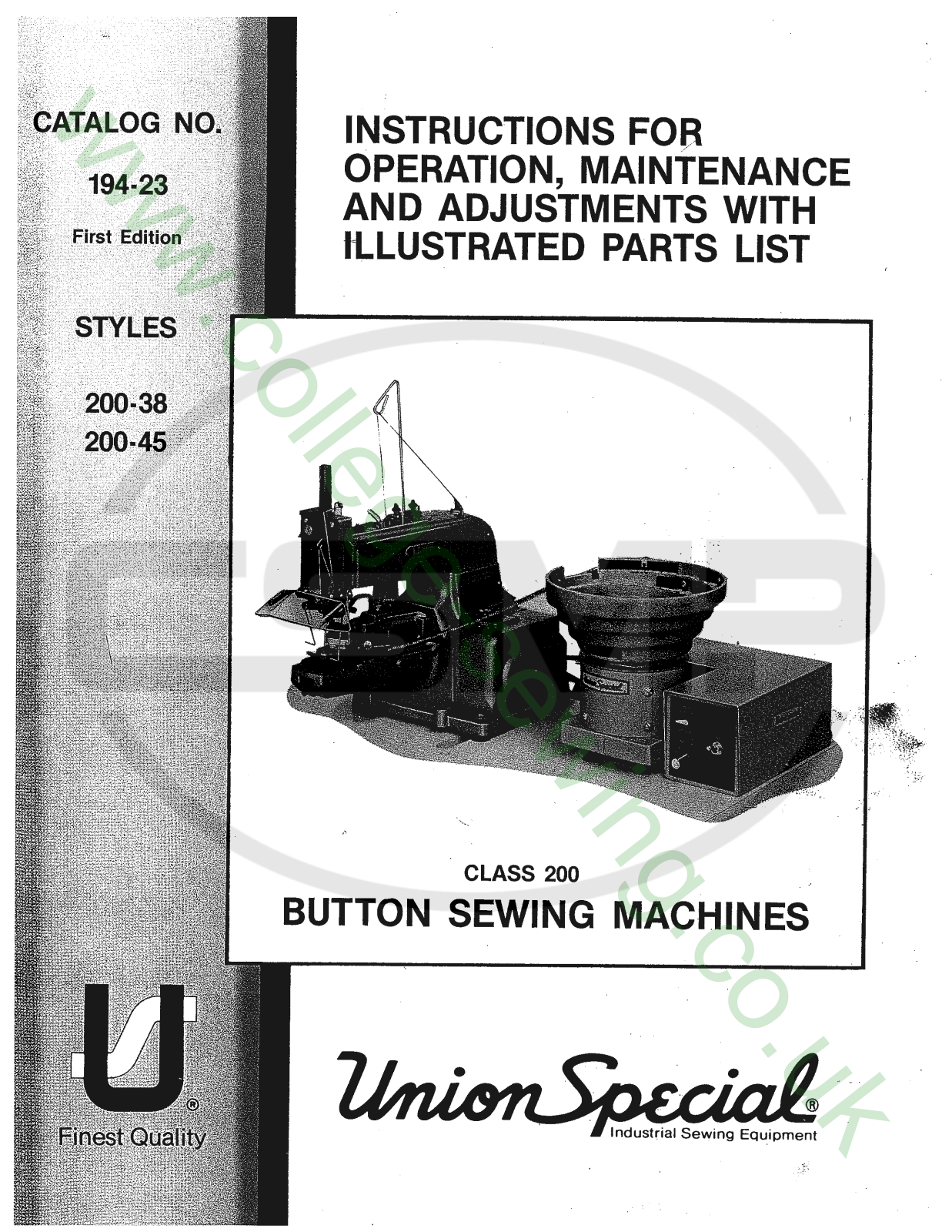 Union Special 194-23 Parts Book