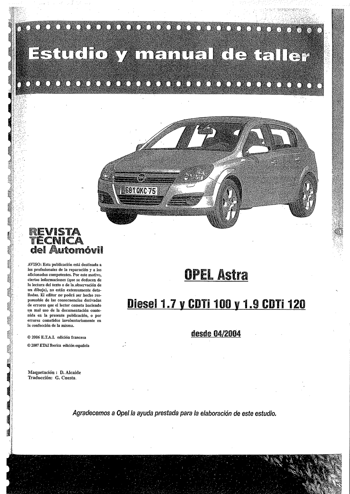 Opel Astra 2006 User Manual