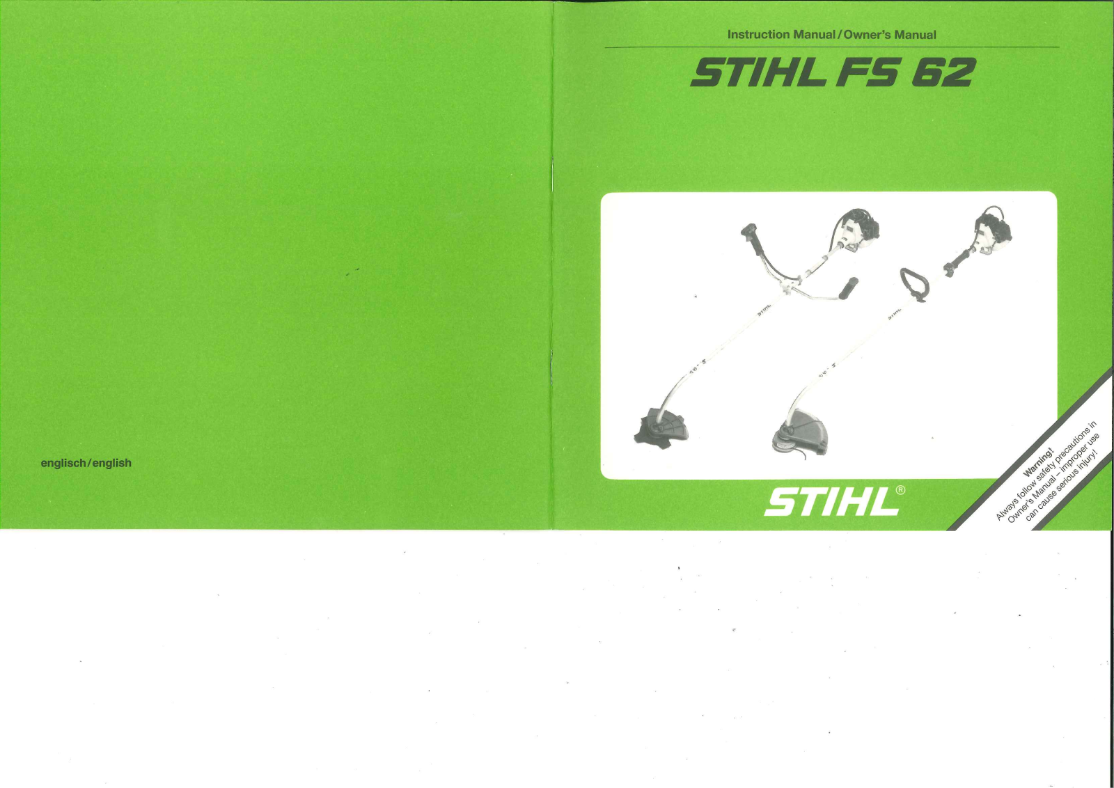 Stihl FS 62, FS 62 R Instruction Manual / Owners Manual