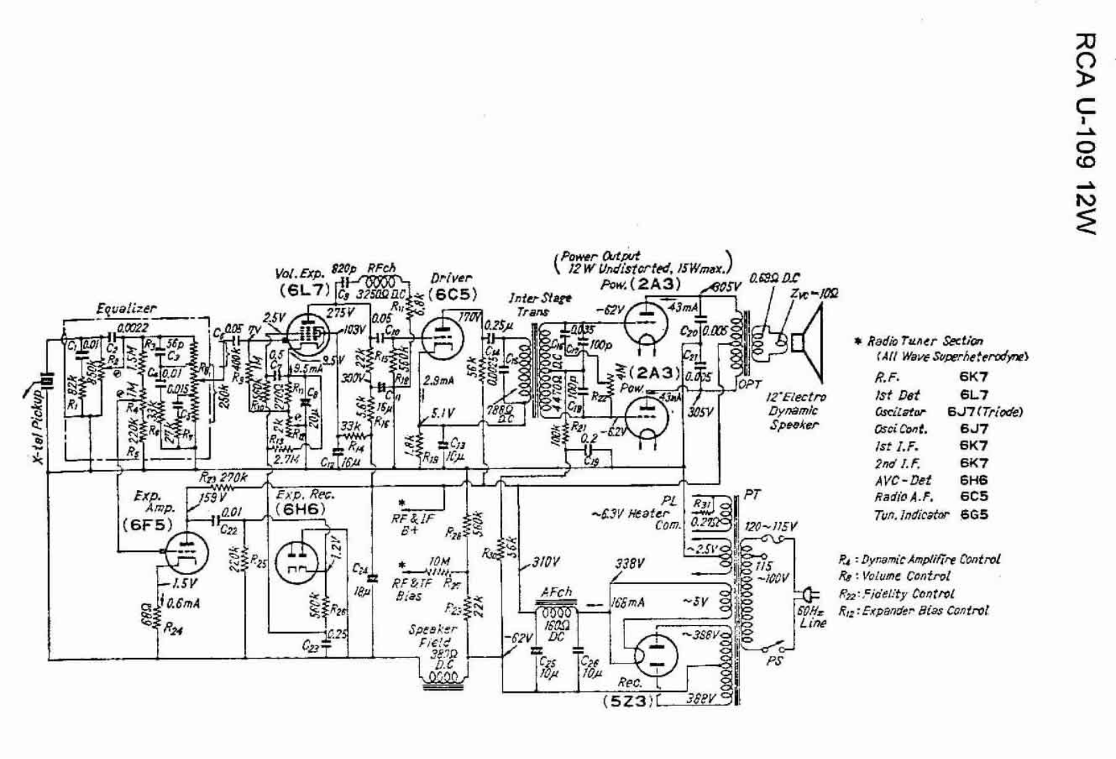 RCA u109 schematic