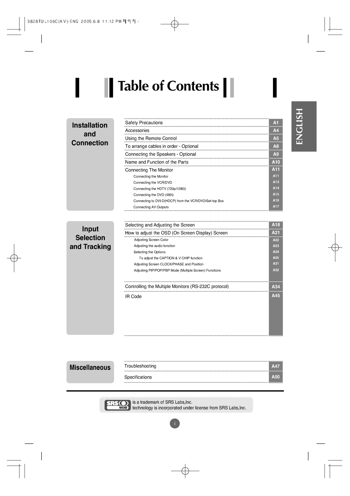 LG L3200AK, L4200AC, L3200A, L3200AF, L4200AK User Manual