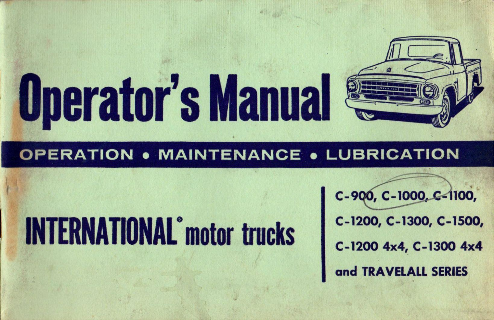 International Pickup 1964 Operating Instructions