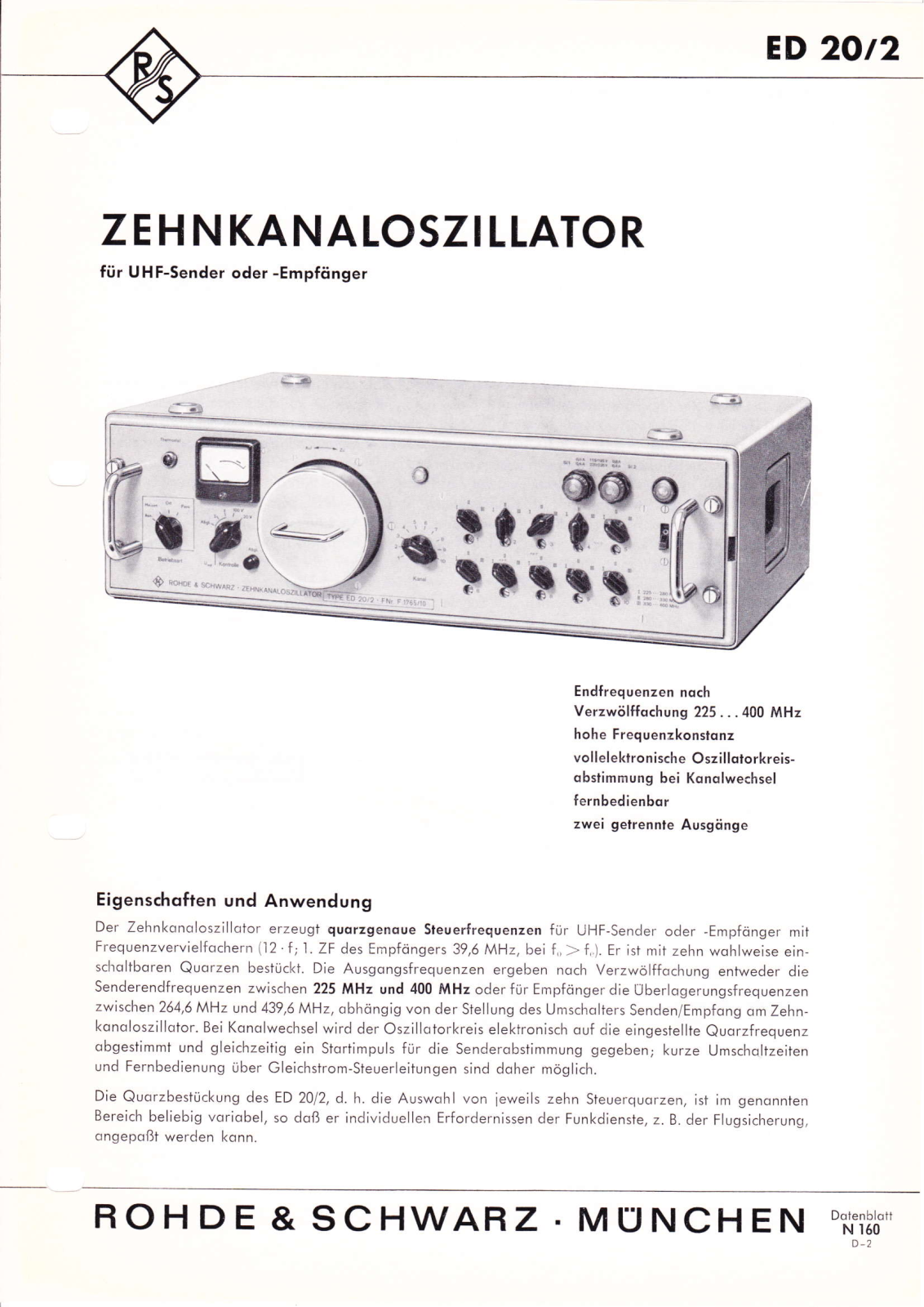 Rohde & Schwarz ED20/2 Datasheet - ManualMachine.com