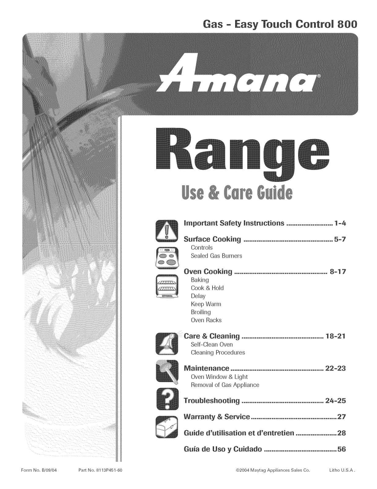 Amana AGR5835QDB, AGR5835QDS, AGR5835QDQ Owner’s Manual