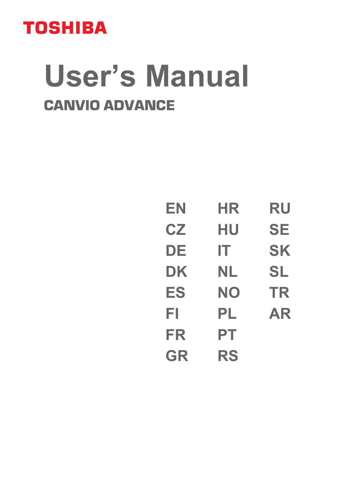 Toshiba Canvio Advance User Manual