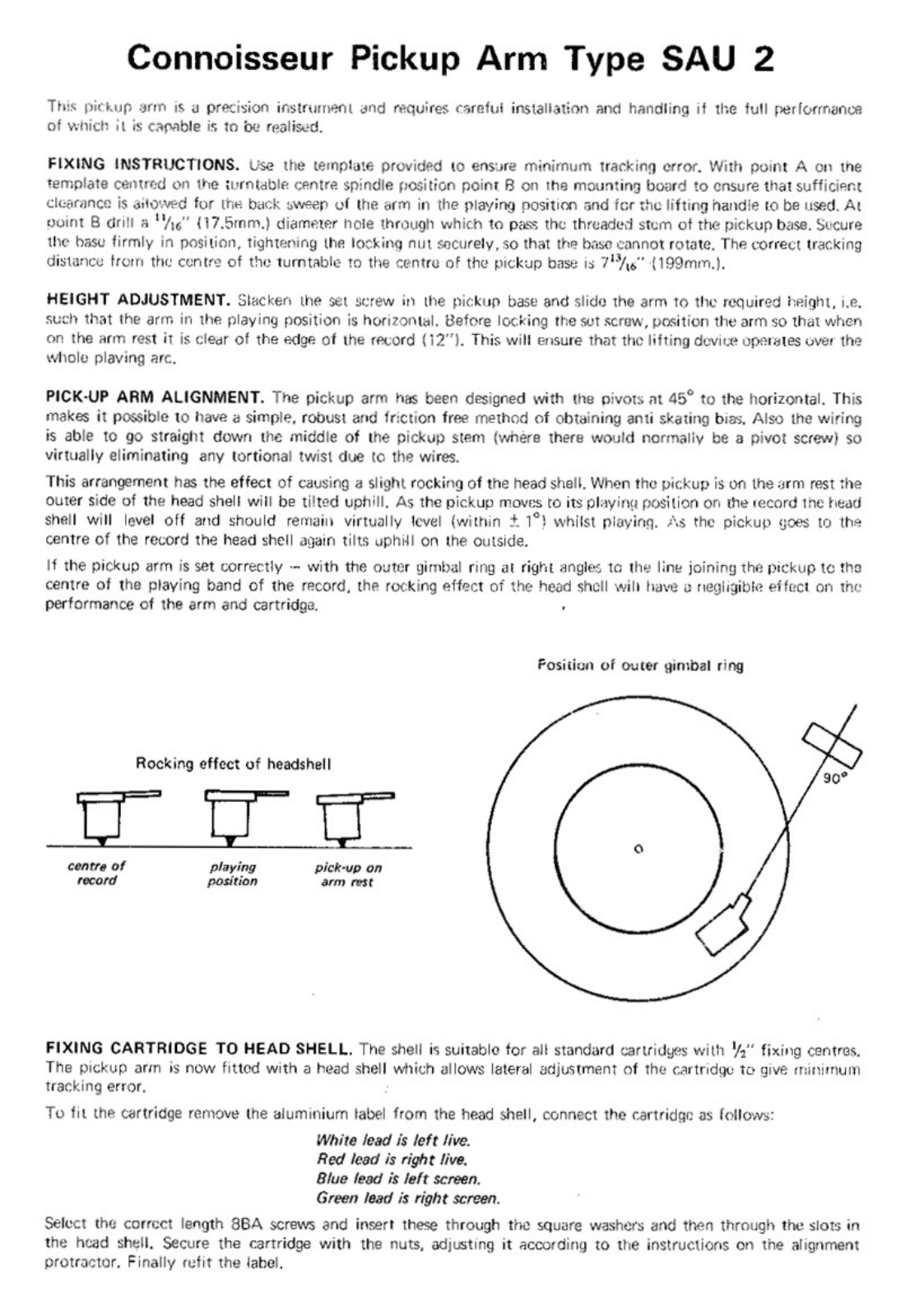 Collaro SAU-2 Owners manual