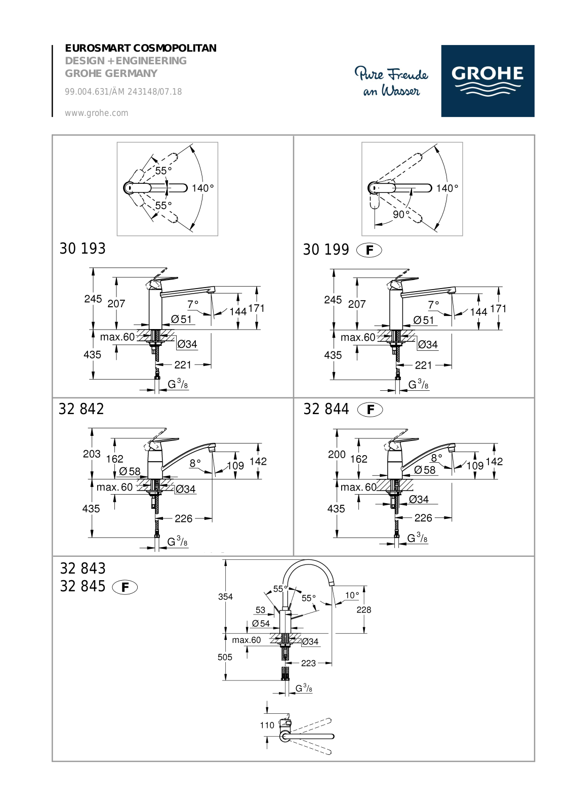 Grohe 30 193, 32 843, 32 845, 30 199, 32 842 User guide - ManualMachine.com
