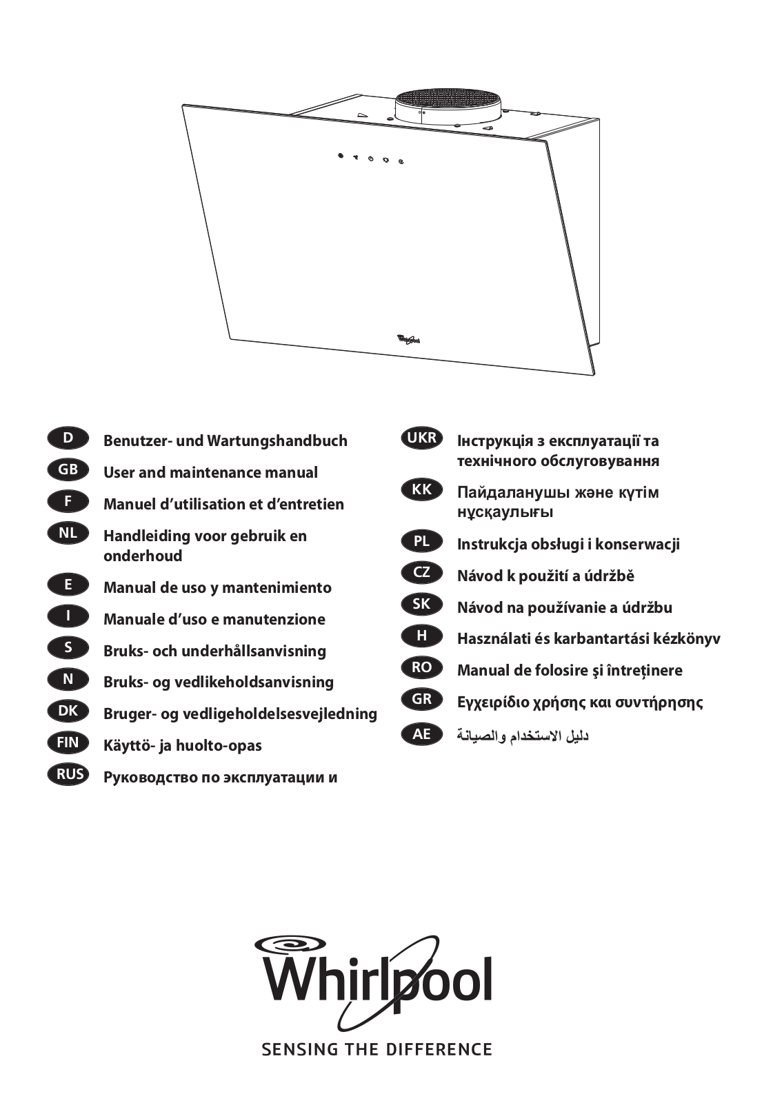 Whirlpool AKR 039 G BL Operating Instructions