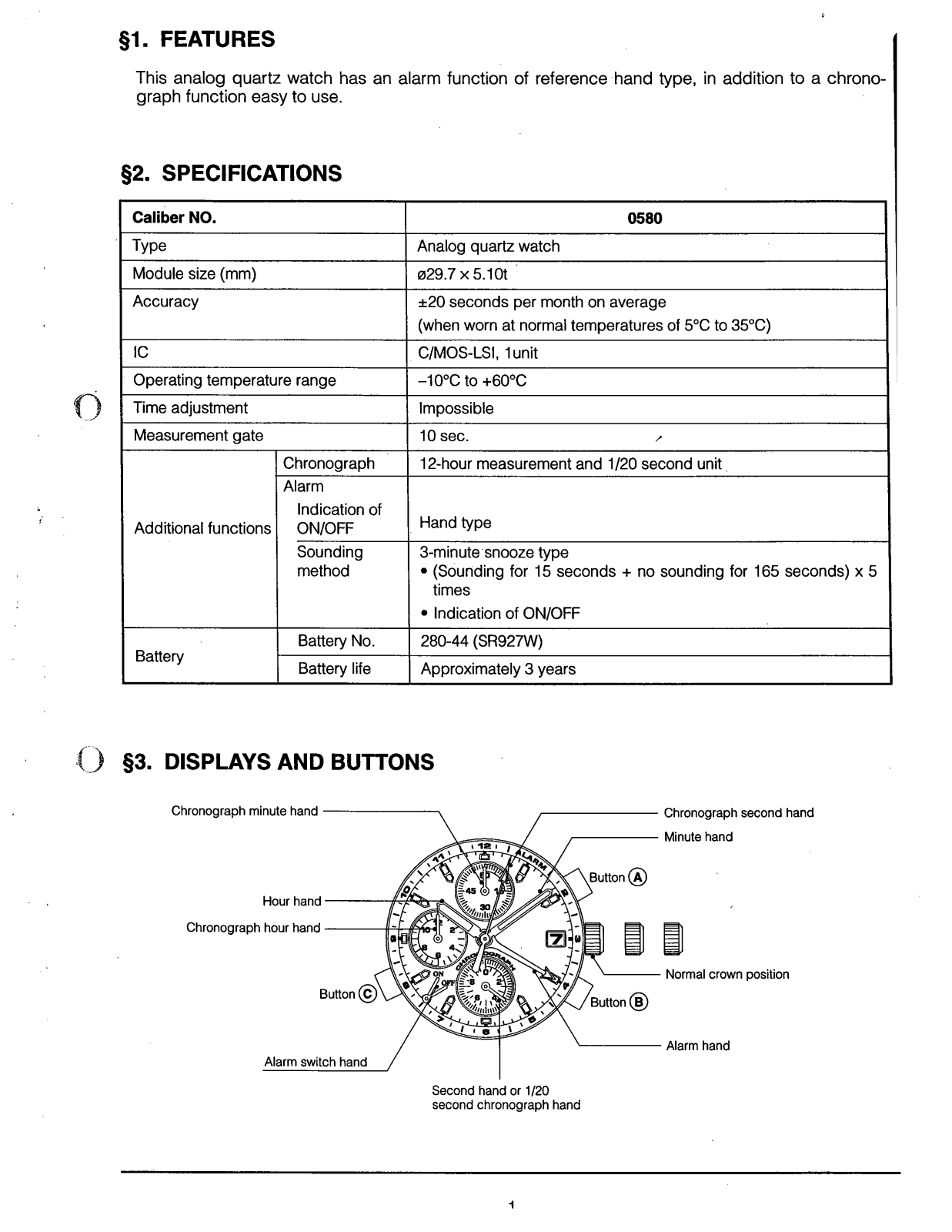 Citizen 0580 User Manual