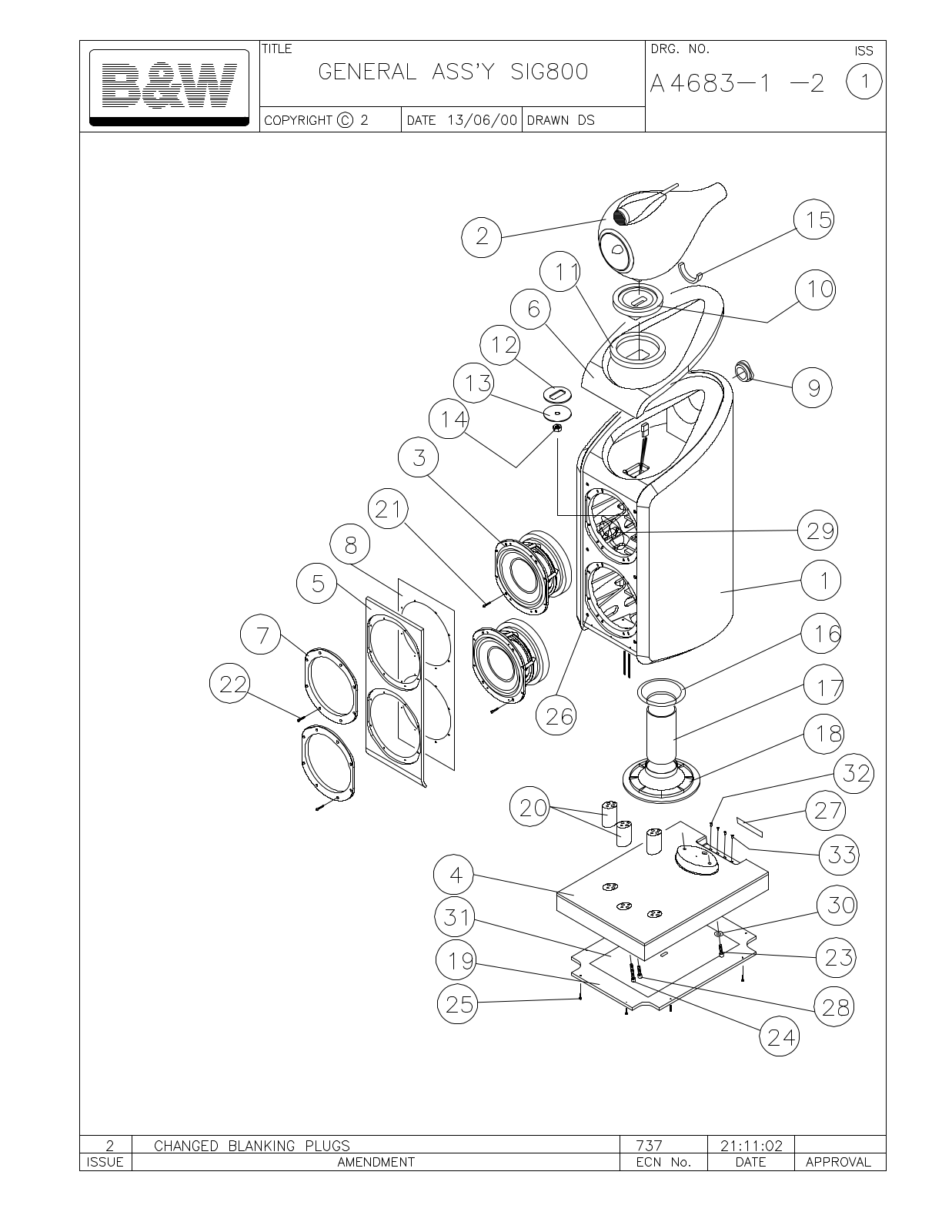 Bowers and Wilkins Signature 800 Service manual