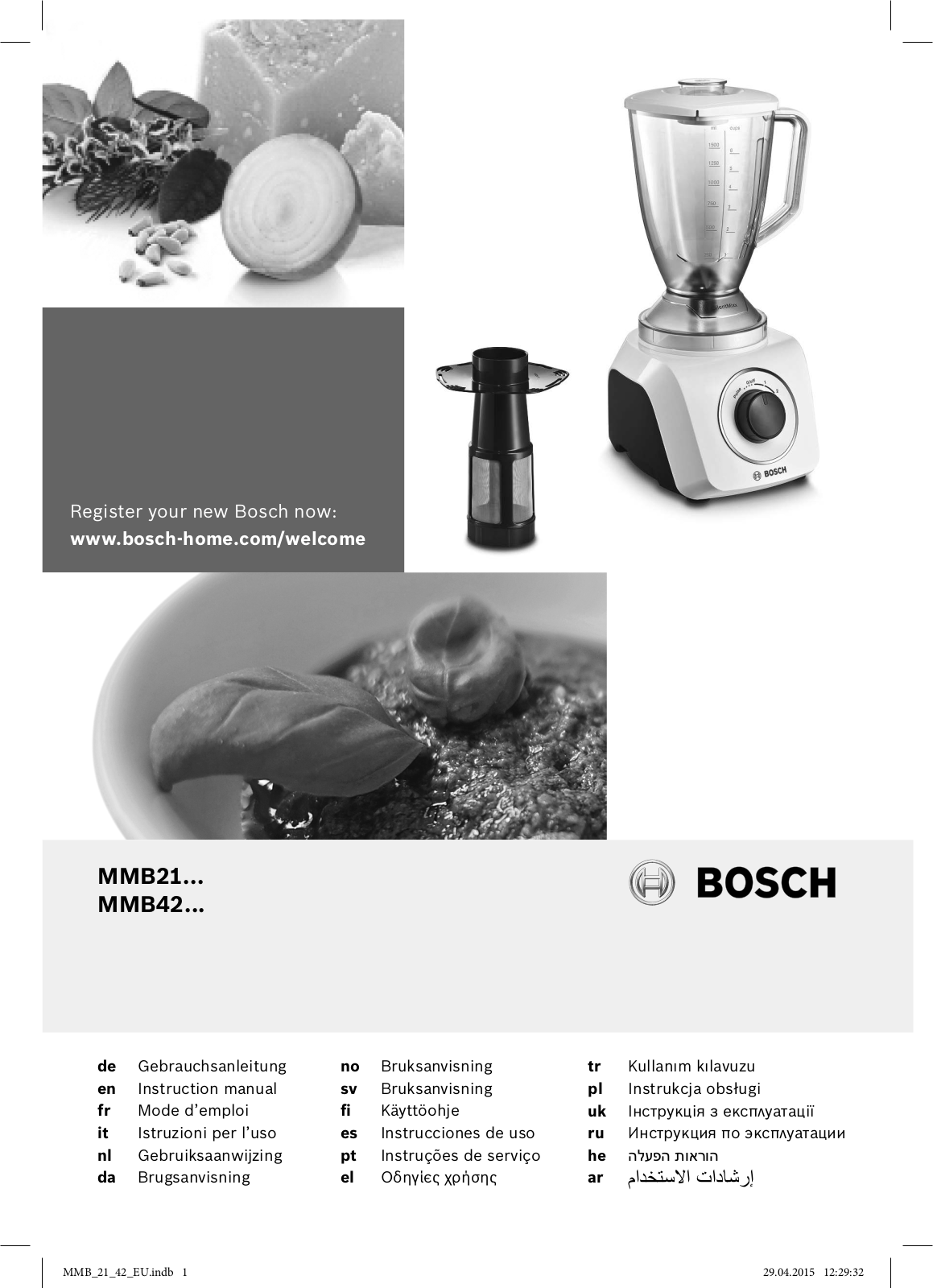 Bosch MMB42G0B User Manual