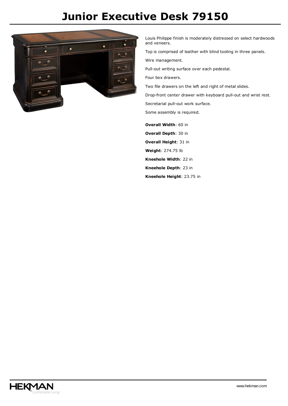 Hekman W004093639 Specifications - ManualMachine.com